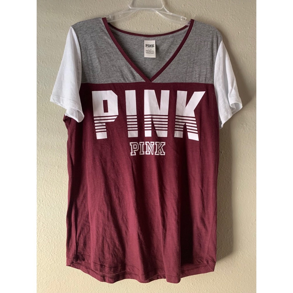 ✨SOLD✨PINK Victoria Secret/ V-Neck Campus crew